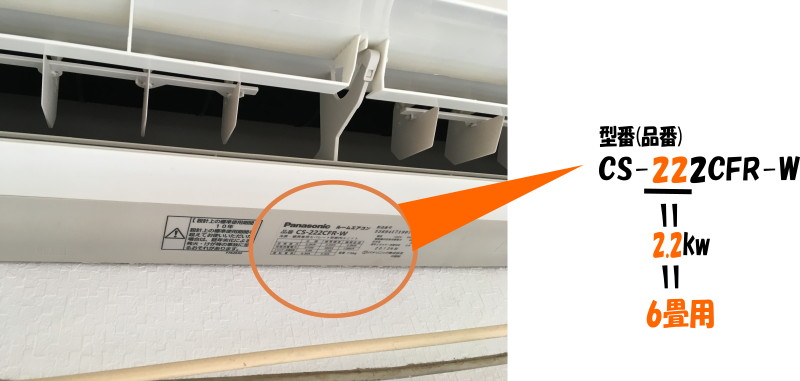 エアコンの型番と容量の見方