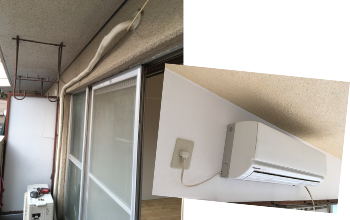 2.2kw取り付け配管横引き